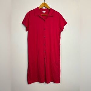 J.Jill Shirt Midi‎ Dress Button Down Size S Pima Modal Cotton Soft Old Money